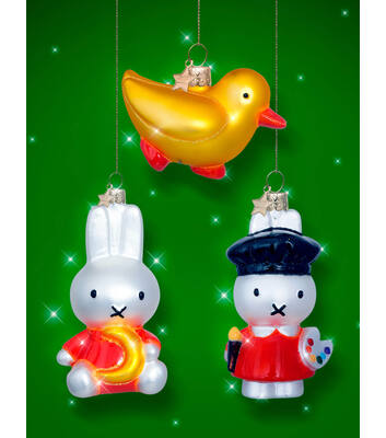 Ornament glass Nijntje/Miffy duck H6.5cm w/box