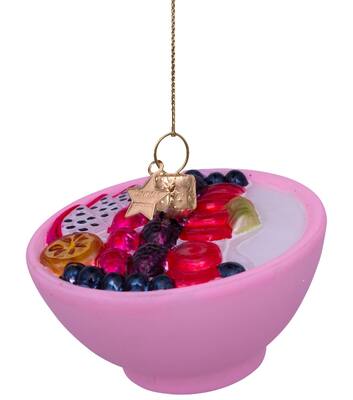 Ornament glass pink matt fruit bowl H5.5cm