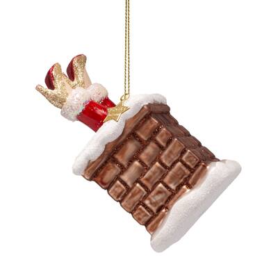 Ornament glass chimney mrs Santa Claus H10cm