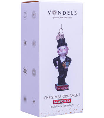 Ornament glass Monopoly rich uncle Pennybags H10cm w/box