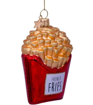 Ornament glass French fries H10cm